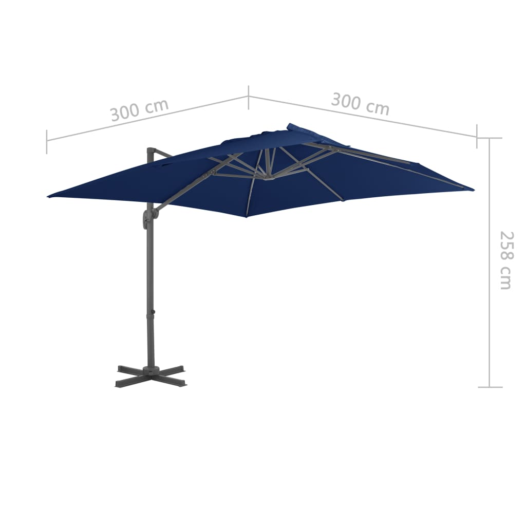 Zweefparasol met aluminium paal 400x300 cm groen