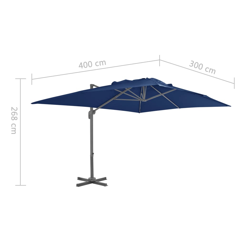 Zweefparasol met aluminium paal 300x300 cm zandkleurig