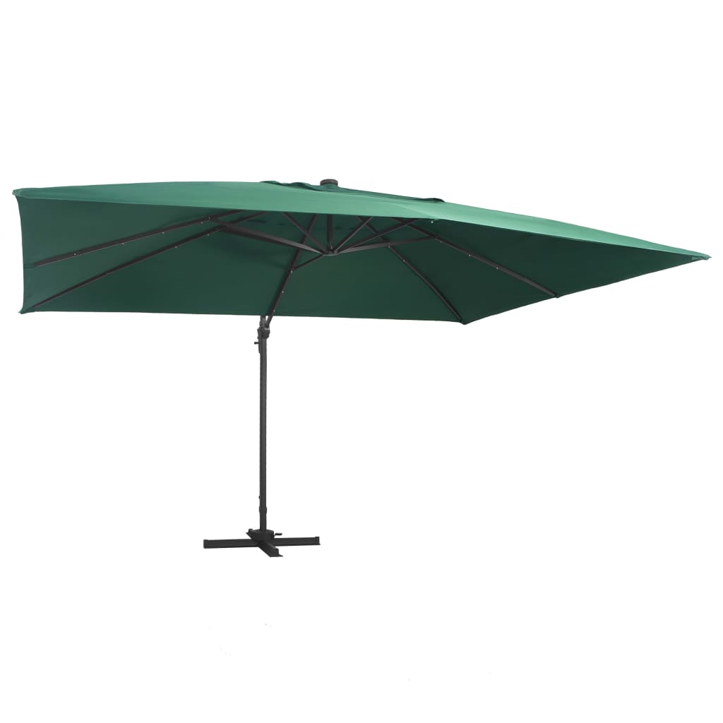 Zweefparasol met LED-verlichting 400x300 cm terracottakleurig