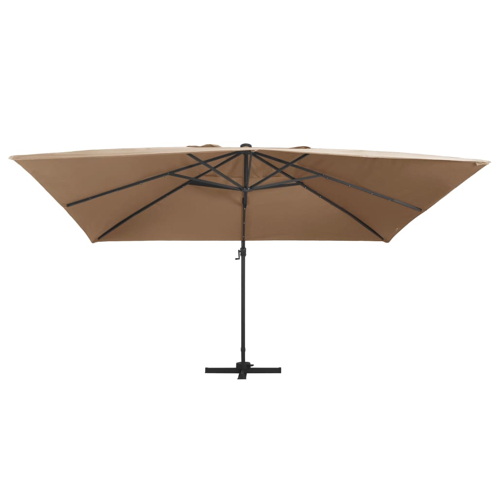 Zweefparasol met LED-verlichting 400x300 cm terracottakleurig