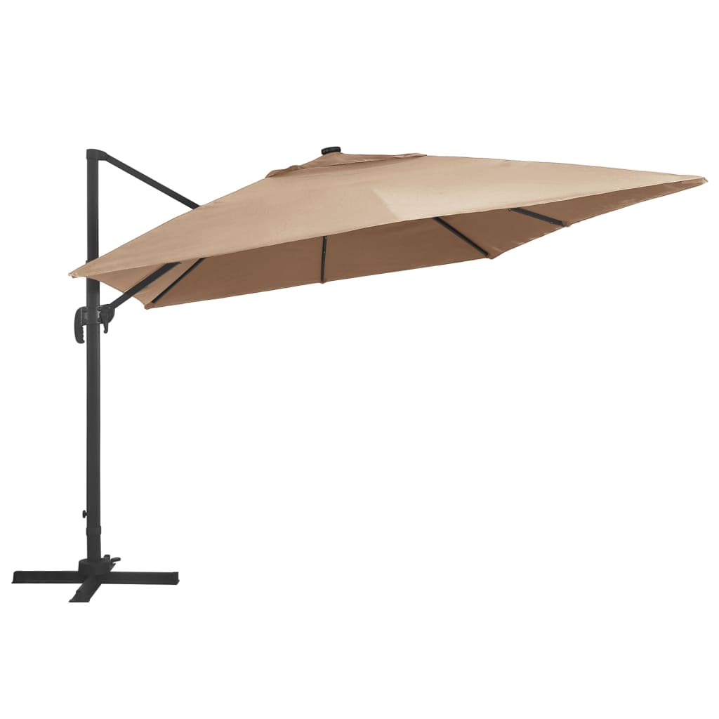 Zweefparasol met LED-verlichting 400x300 cm terracottakleurig