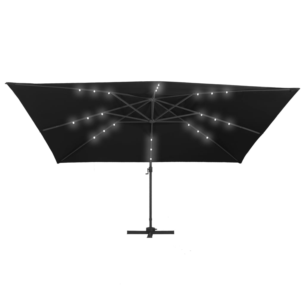 Zweefparasol met LED-verlichting 400x300 cm terracottakleurig