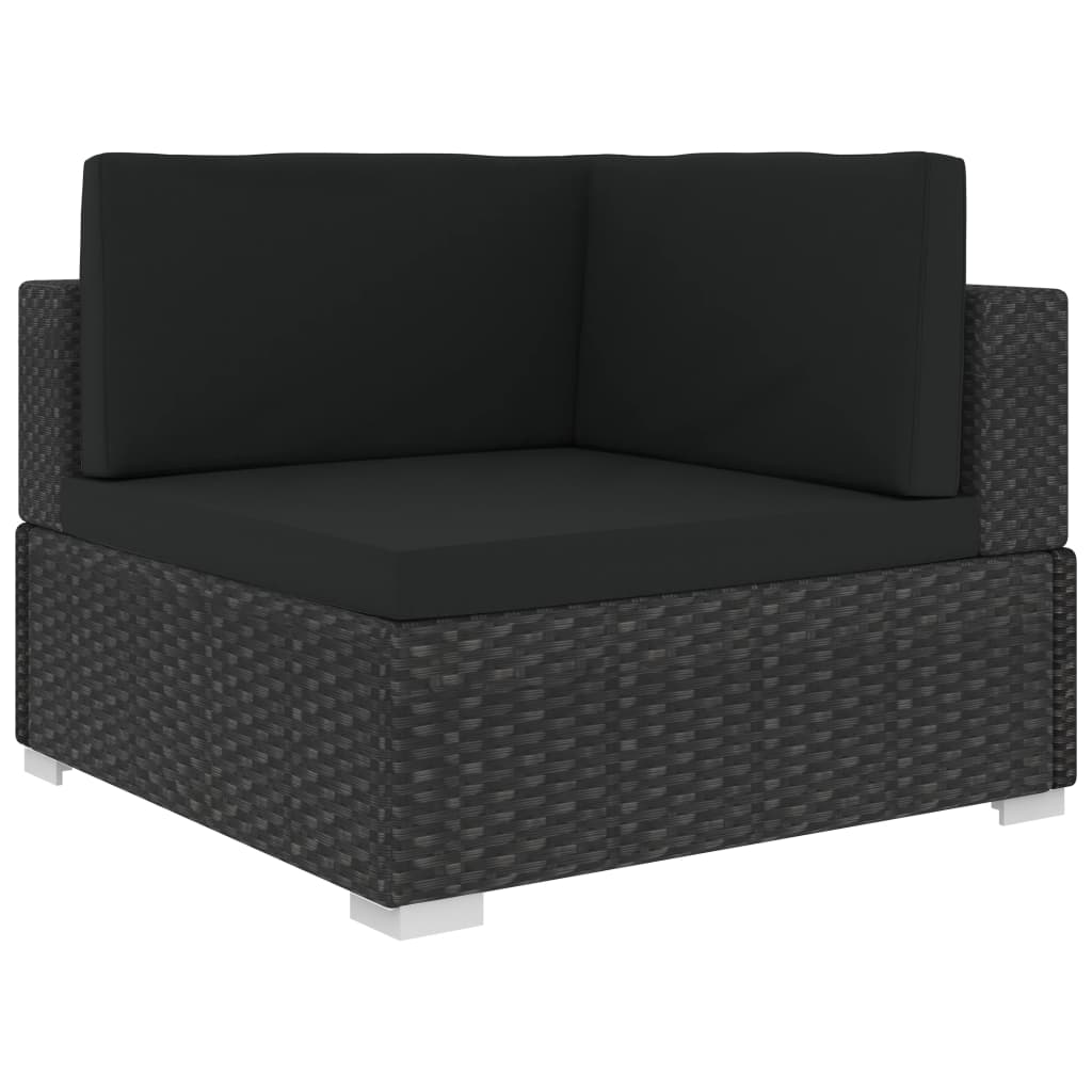 6-delige Loungeset met kussens poly rattan