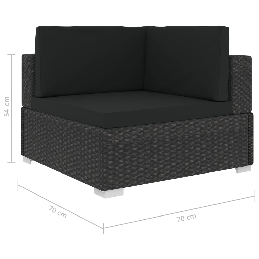 6-delige Loungeset met kussens poly rattan