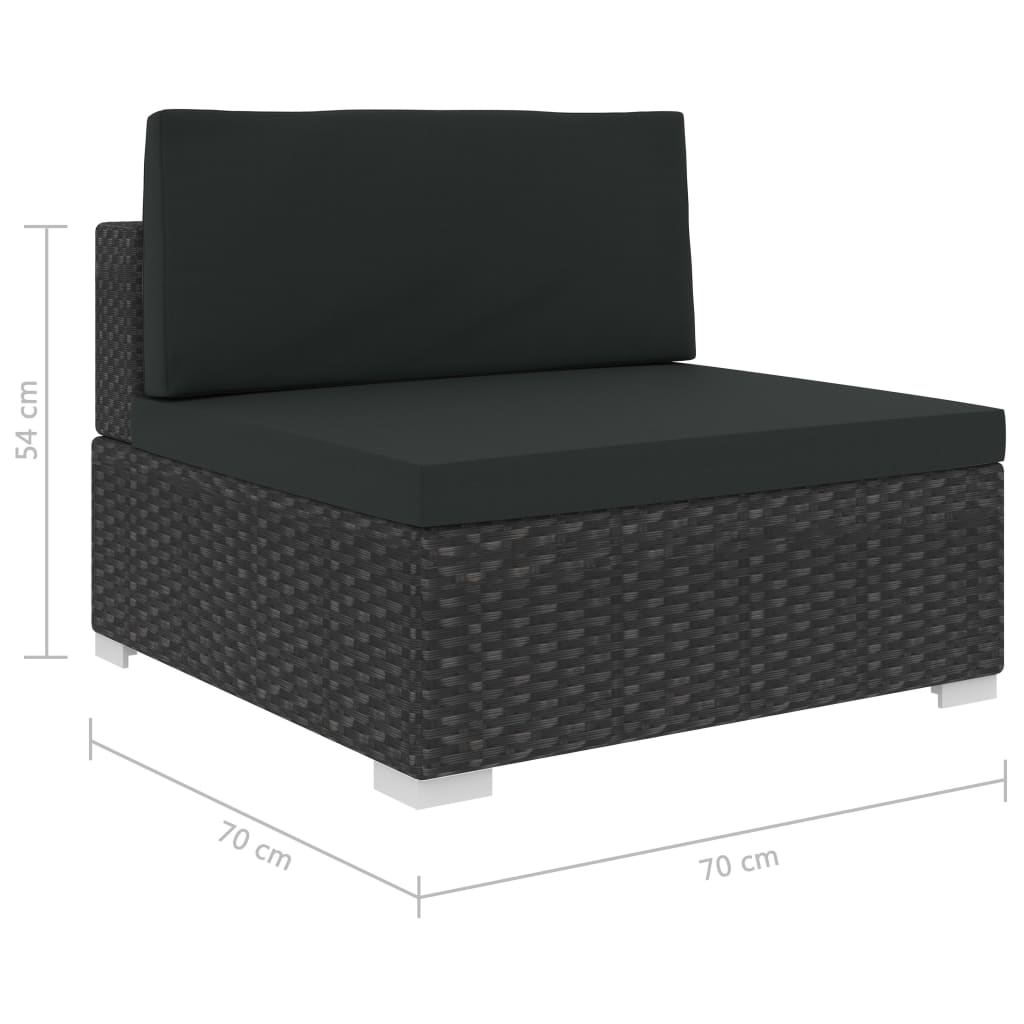 6-delige Loungeset met kussens poly rattan