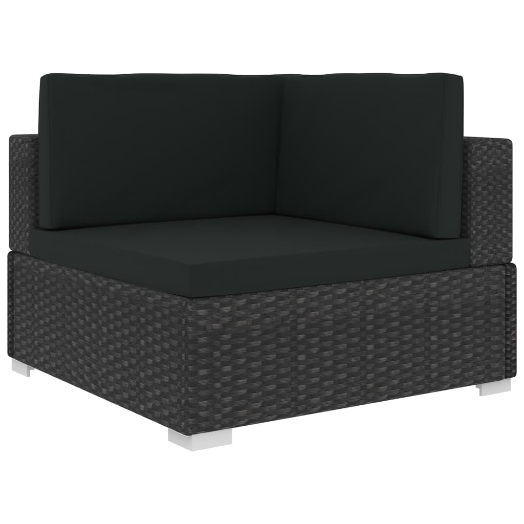 8-delige Loungeset met kussens poly rattan bruin