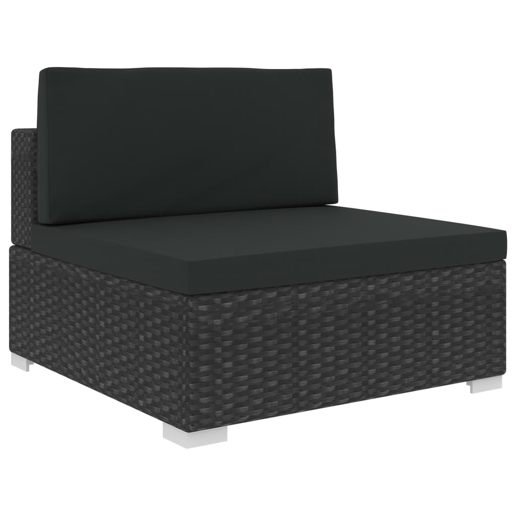 8-delige Loungeset met kussens poly rattan bruin