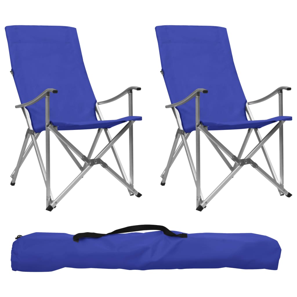 Campingstoelen inklapbaar 2 st blauw