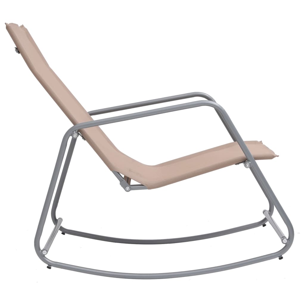 Chaise à bascule de jardin 95x54x85 cm textilène couleur crème