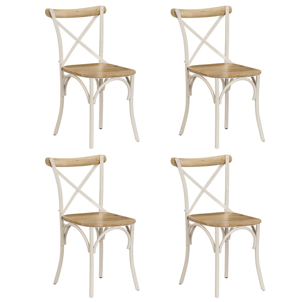 Chaises de salle à manger 4 pcs en bois massif recyclé