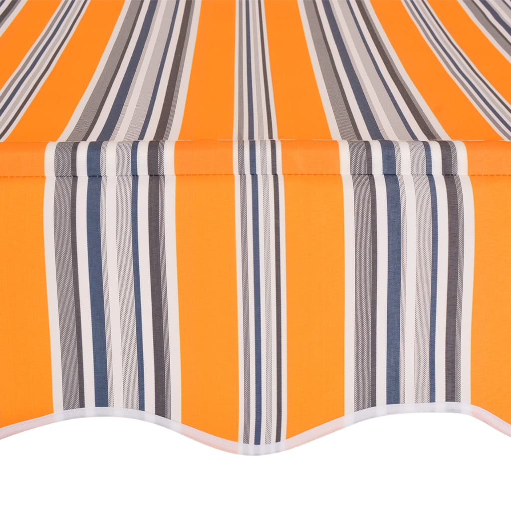 Manually extendable awning 100 cm yellow and blue stripes