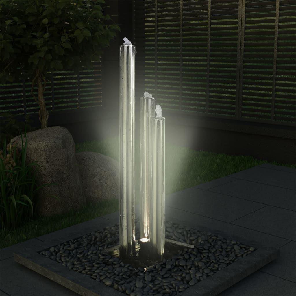 Fontaine de jardin 48x34x123 cm acier inoxydable argenté