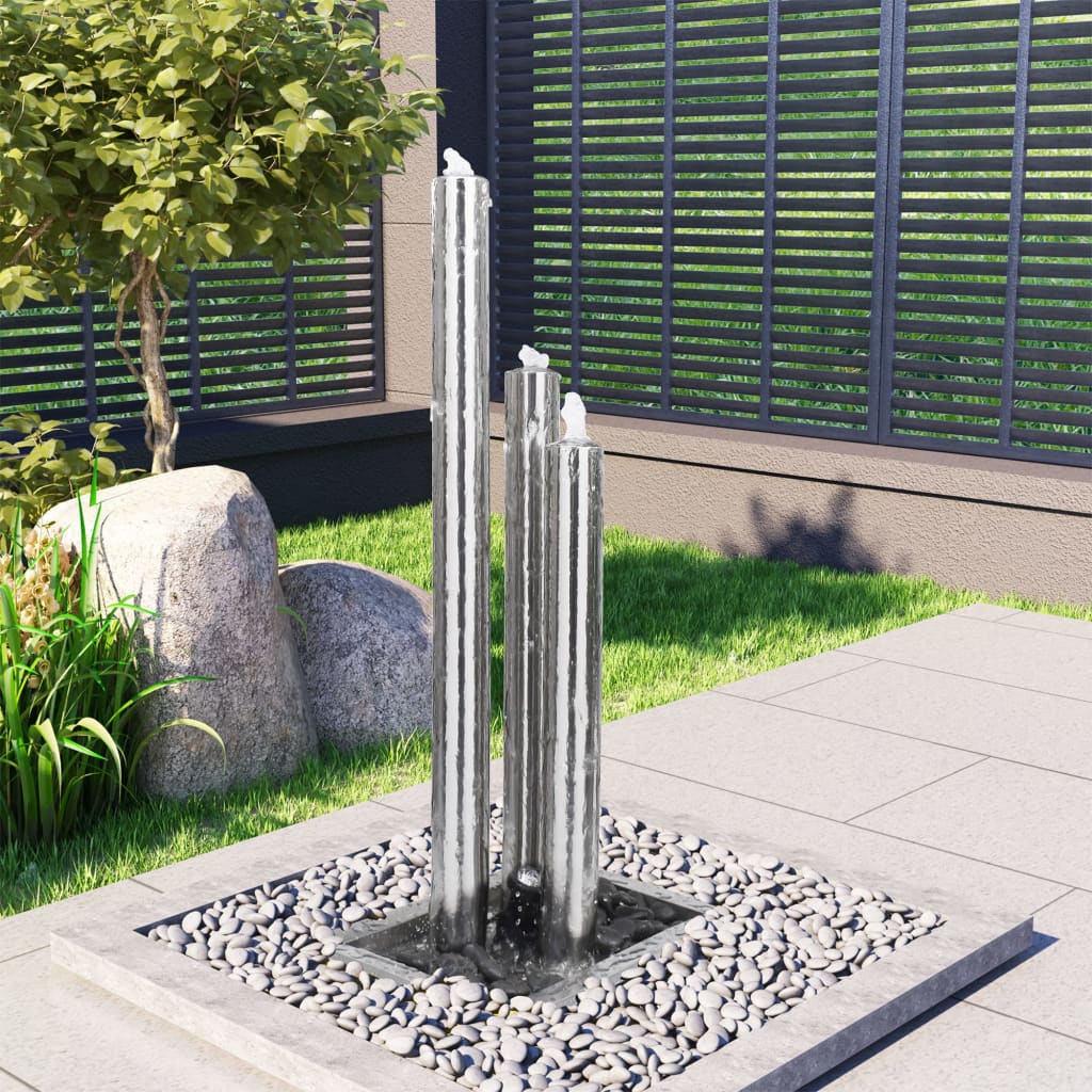 Fontaine de jardin 48x34x123 cm acier inoxydable argenté