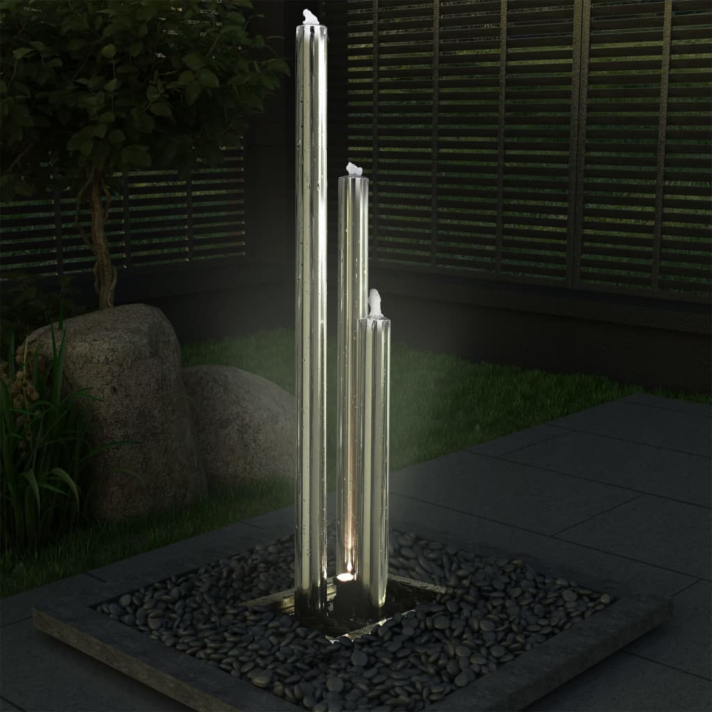 Fontaine de jardin 48x34x123 cm acier inoxydable argenté