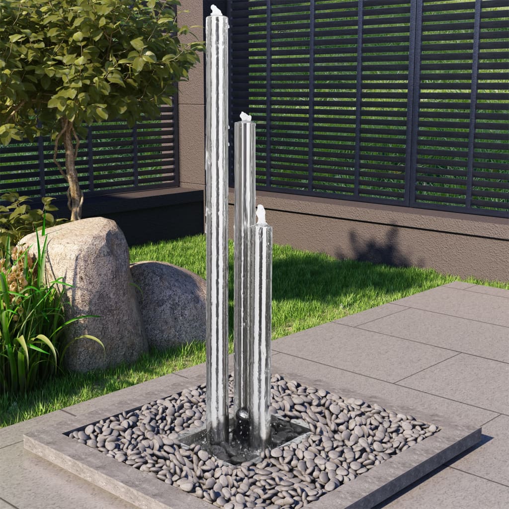 Fontaine de jardin 48x34x123 cm acier inoxydable argenté