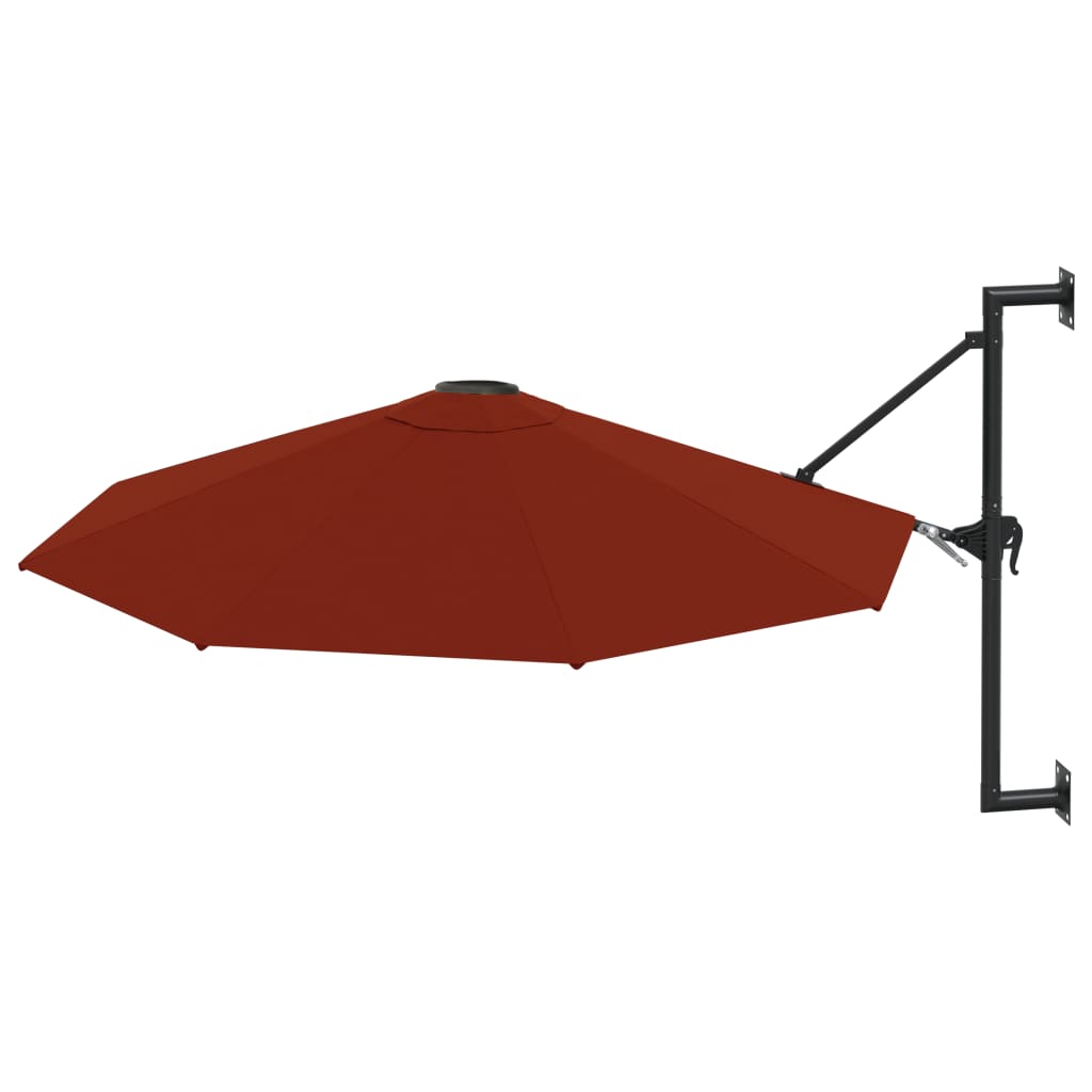 Wandparasol met metalen paal 300 cm terracottakleurig