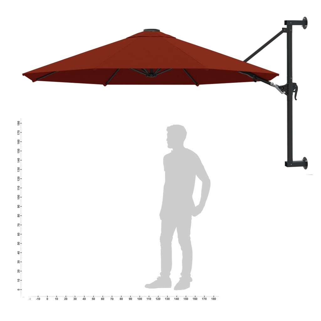 Wandparasol met metalen paal 300 cm