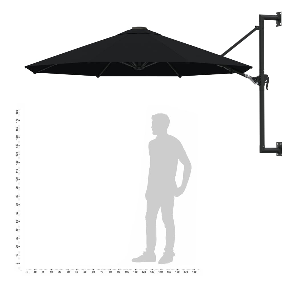 Wandparasol met metalen paal 300 cm terracottakleurig