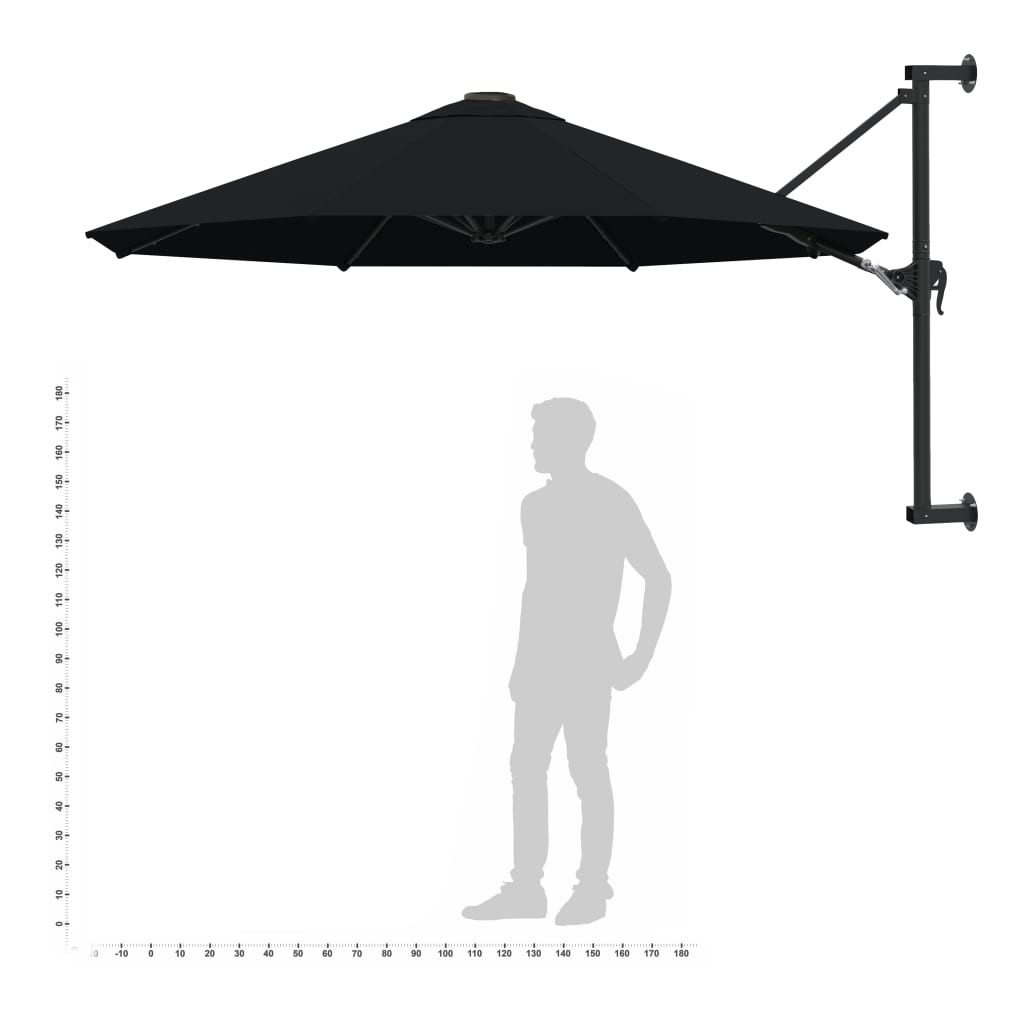 Wandparasol met metalen paal 300 cm