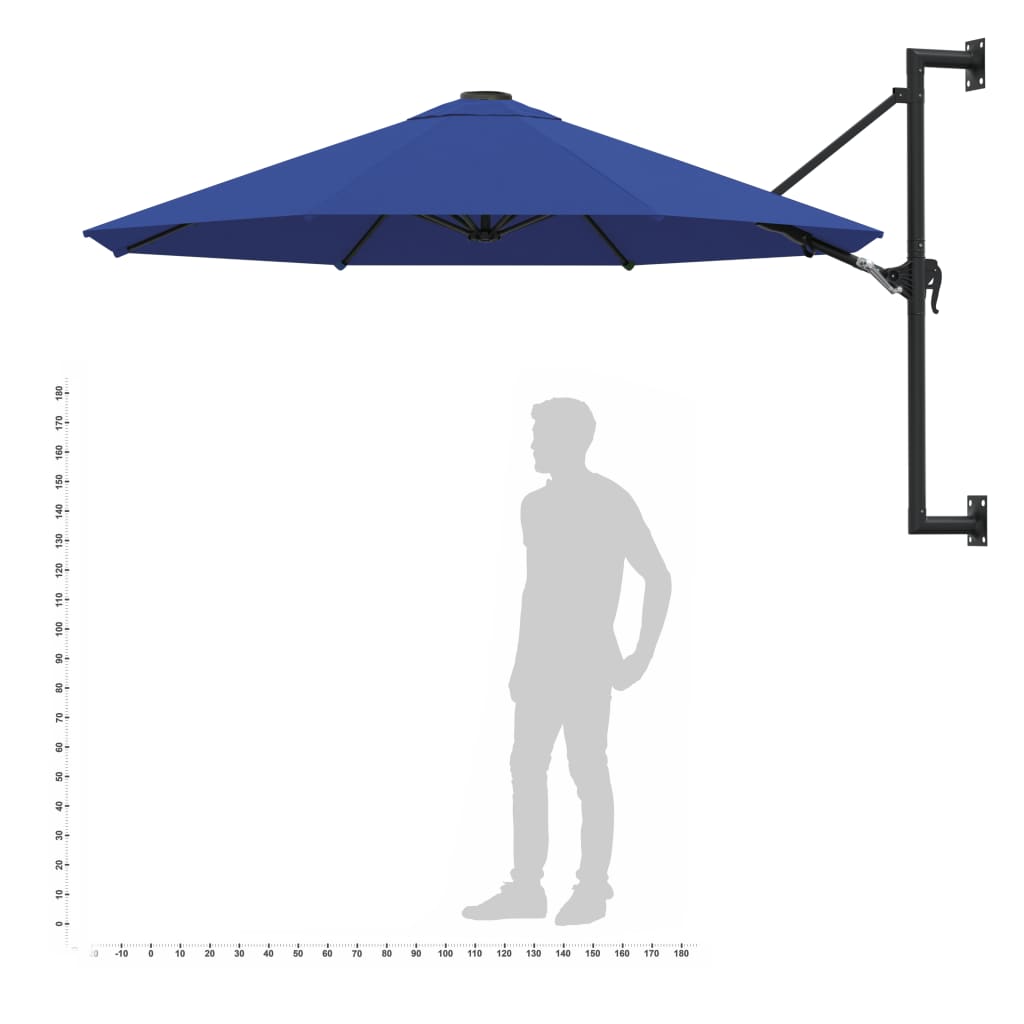 Wandparasol met metalen paal 300 cm terracottakleurig