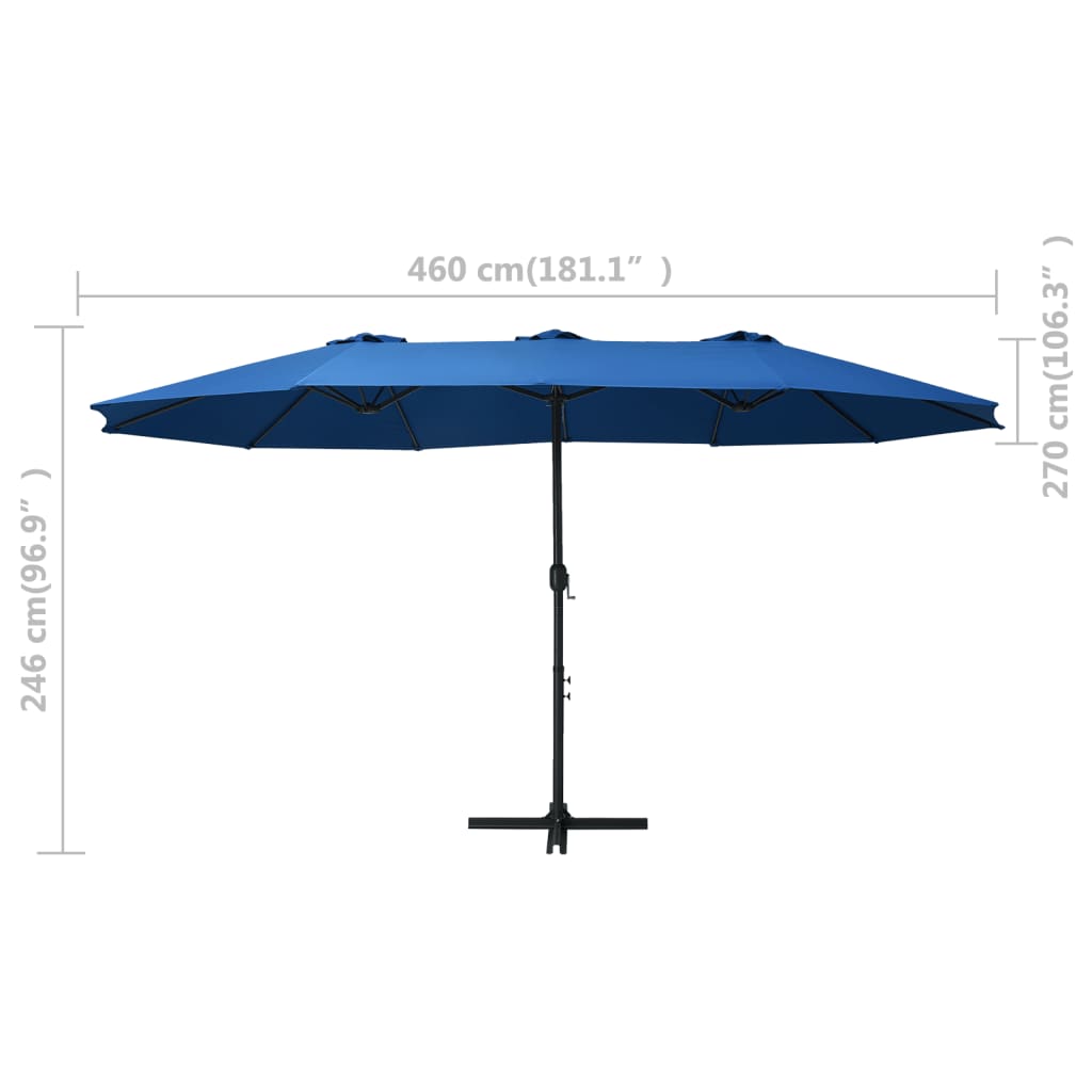 Parasol met aluminium paal 460x270 cm groen