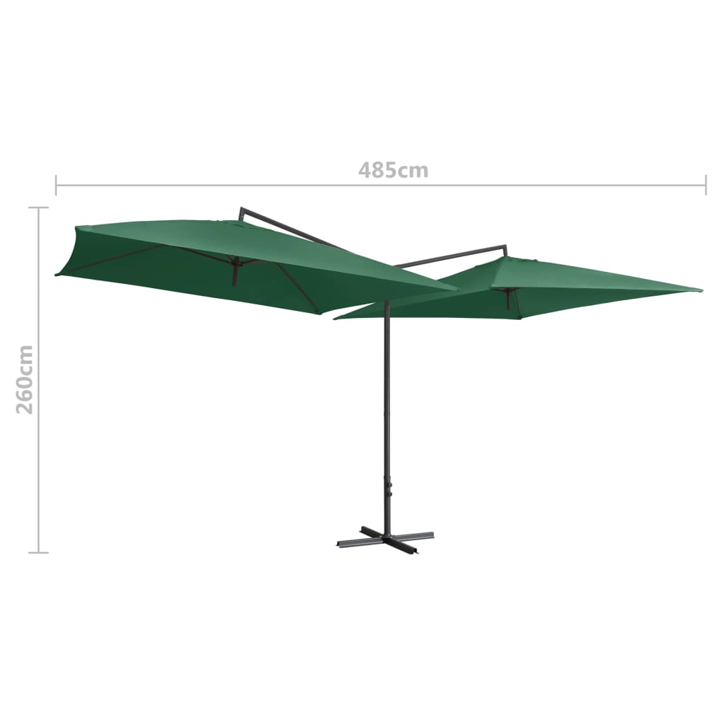 Parasol dubbel met stalen paal 250x250 cm