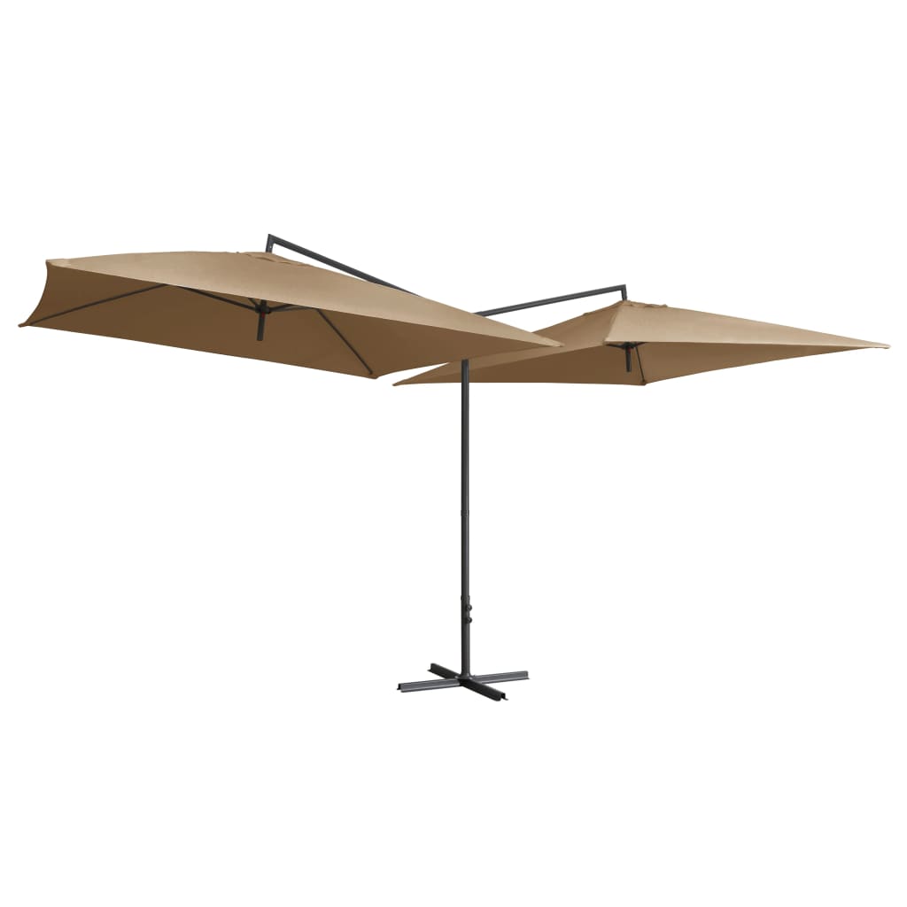 Parasol dubbel met stalen paal 250x250 cm