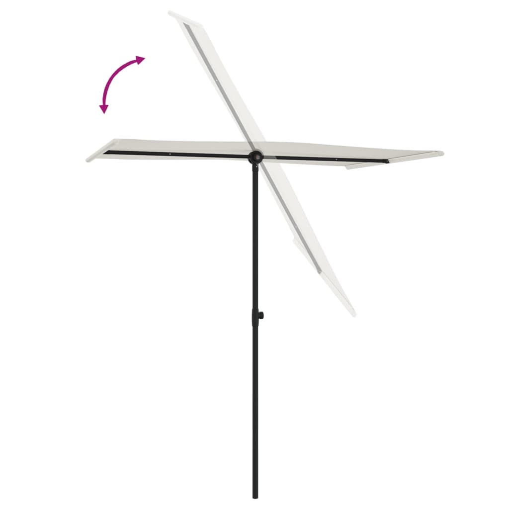 Parasol met aluminium paal 180x110 cm