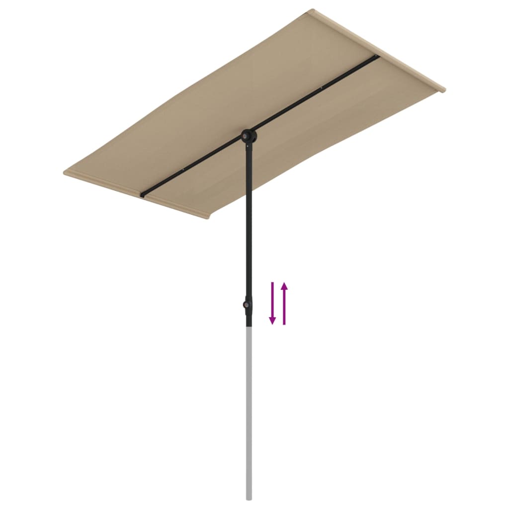 Parasol met aluminium paal 2x1,5 m