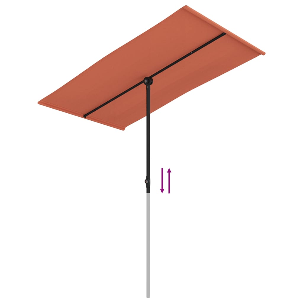 Parasol met aluminium paal 2x1,5 m