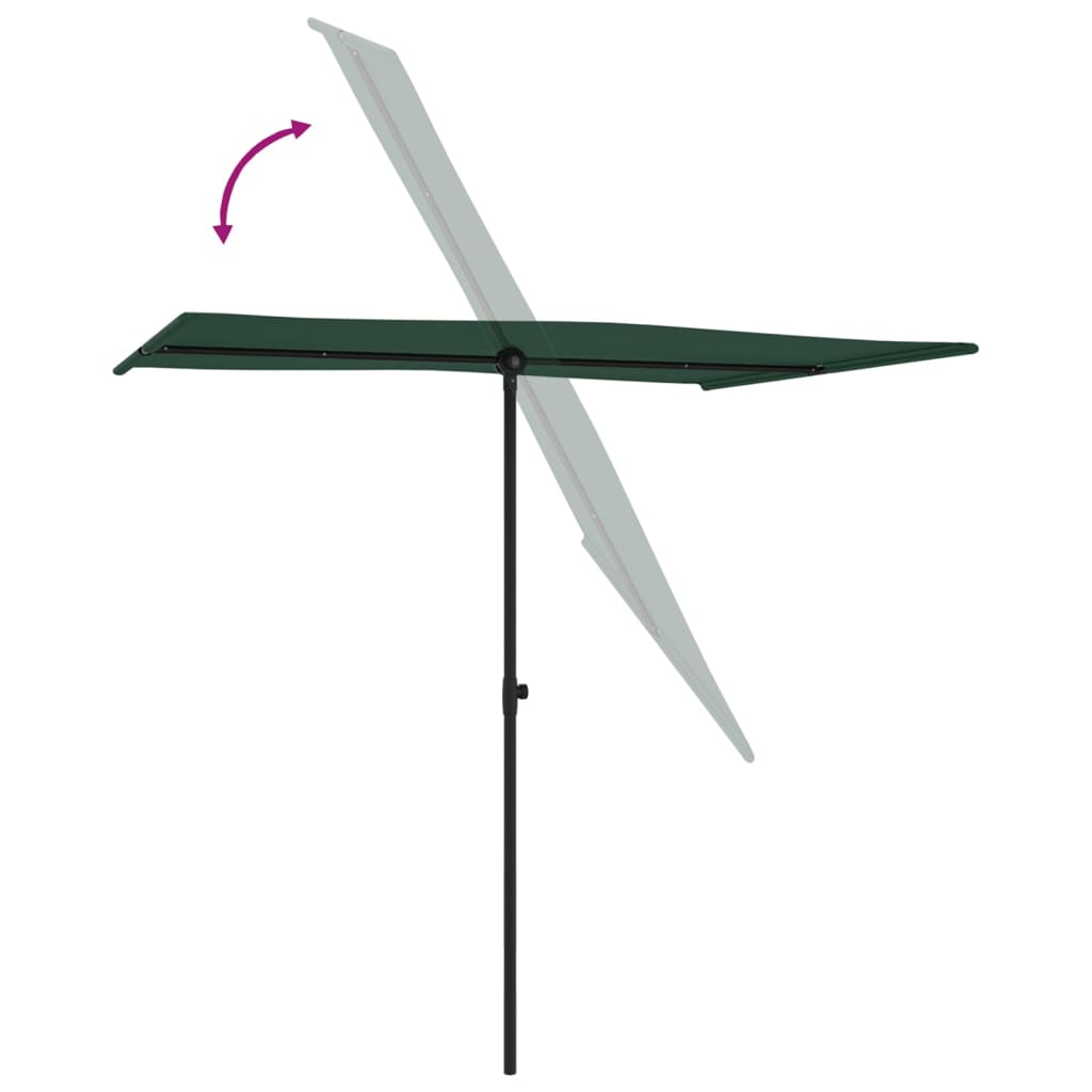 Parasol met aluminium paal 180x110 cm