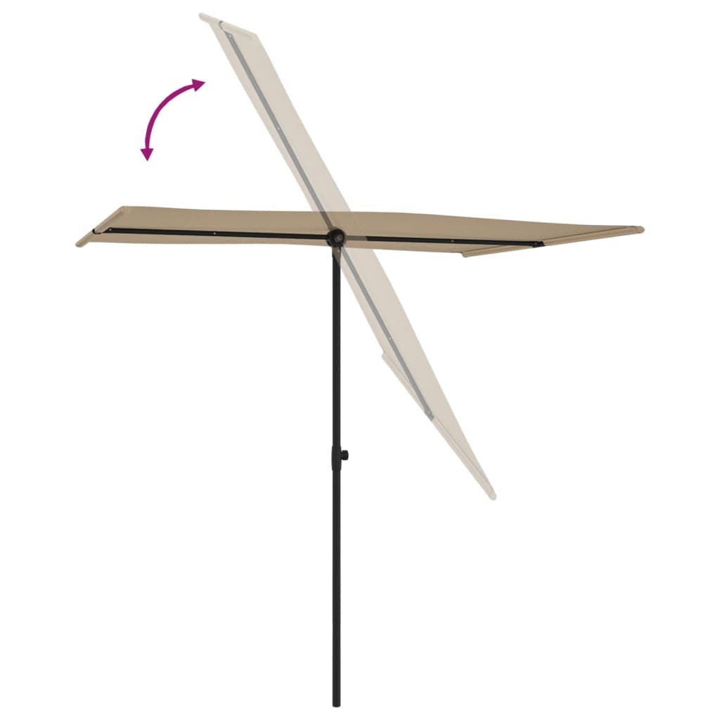 Parasol met aluminium paal 180x110 cm