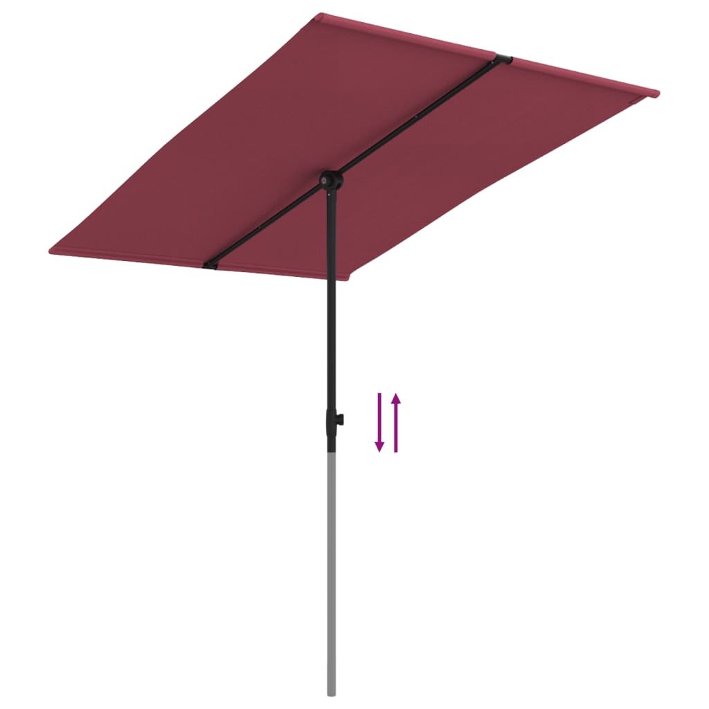 Parasol met aluminium paal 180x110 cm