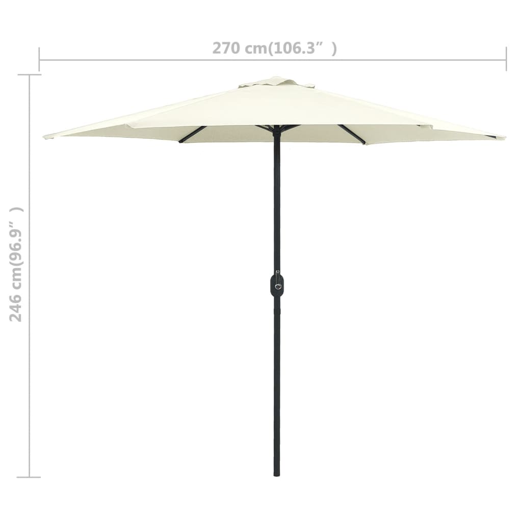 Parasol met aluminium paal 270x246 cm