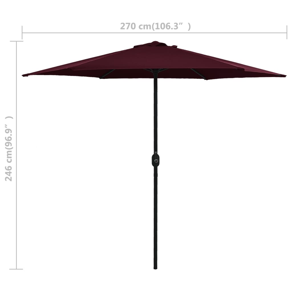 Parasol met aluminium paal 270x246 cm