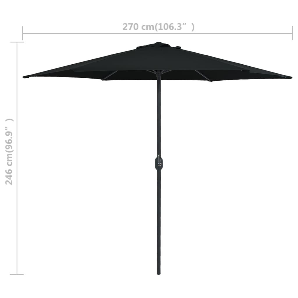 Parasol met aluminium paal 270x246 cm