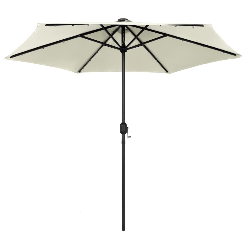 Parasol met LED-verlichting en aluminium paal 270 cm azuurblauw