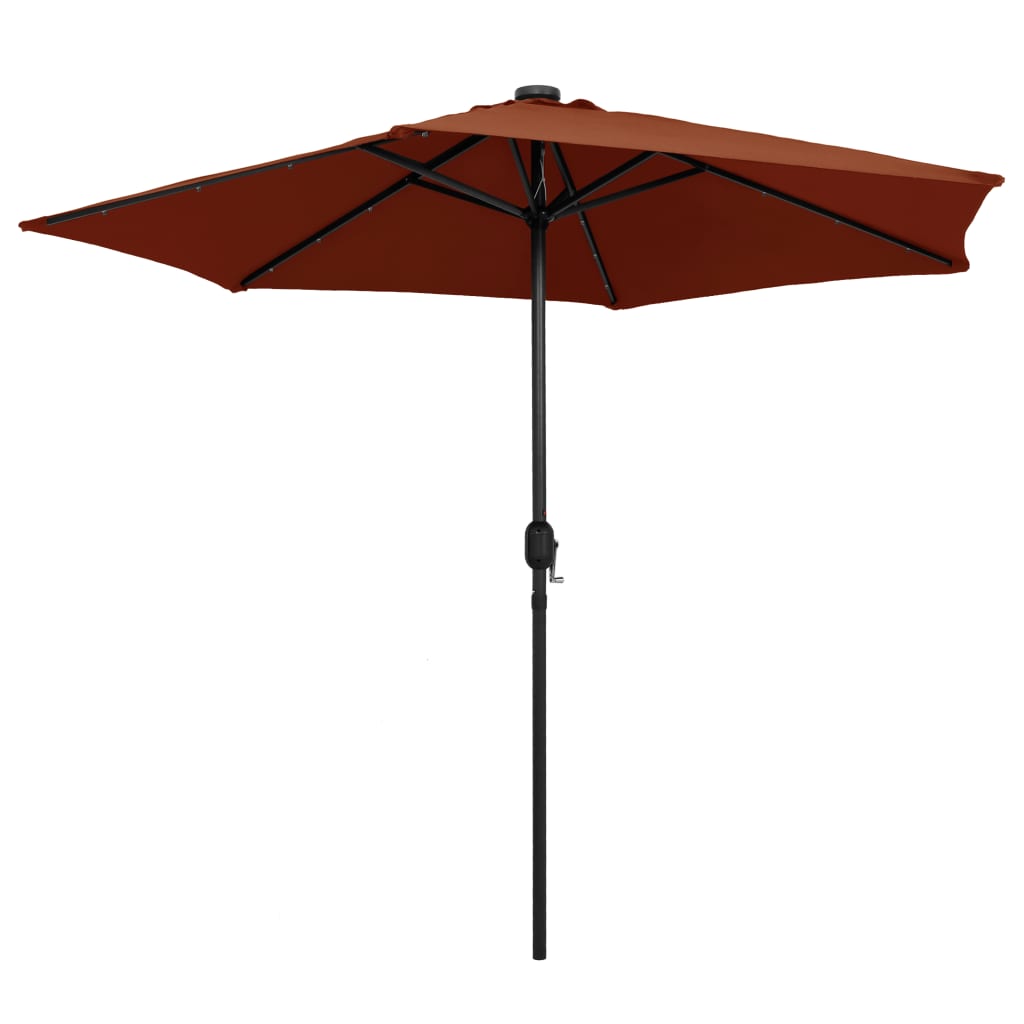 Parasol met LED-verlichting en aluminium paal 270 cm azuurblauw