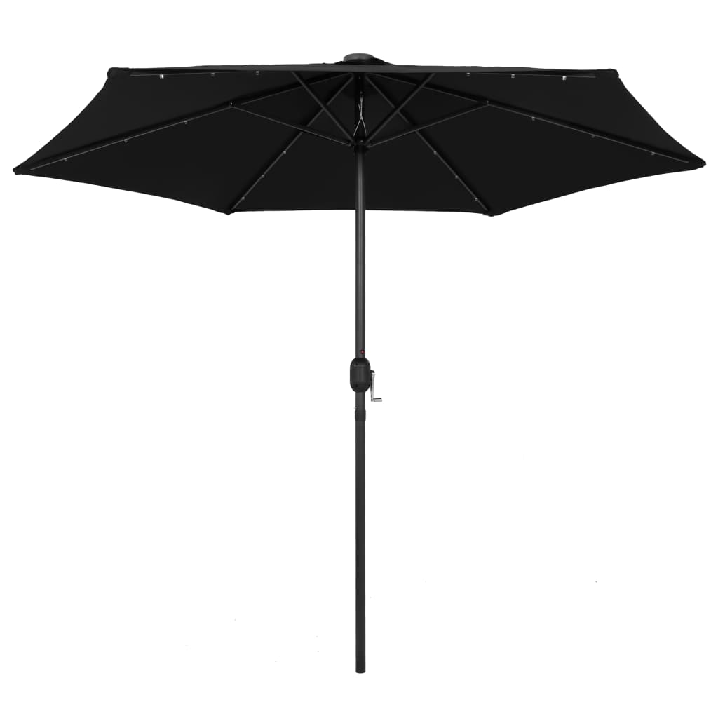 Parasol met LED-verlichting en aluminium paal 270 cm azuurblauw