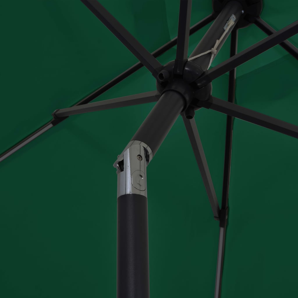 Parasol avec éclairage LED et mât en aluminium 300 cm