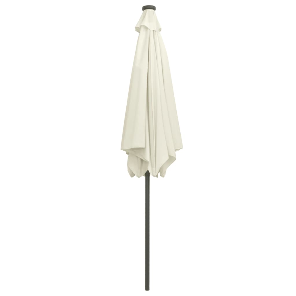 Parasol avec éclairage LED et mât en aluminium 300 cm