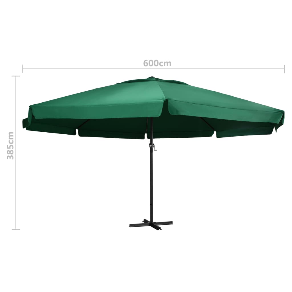 Parasol Samos 500 cm aluminium groen