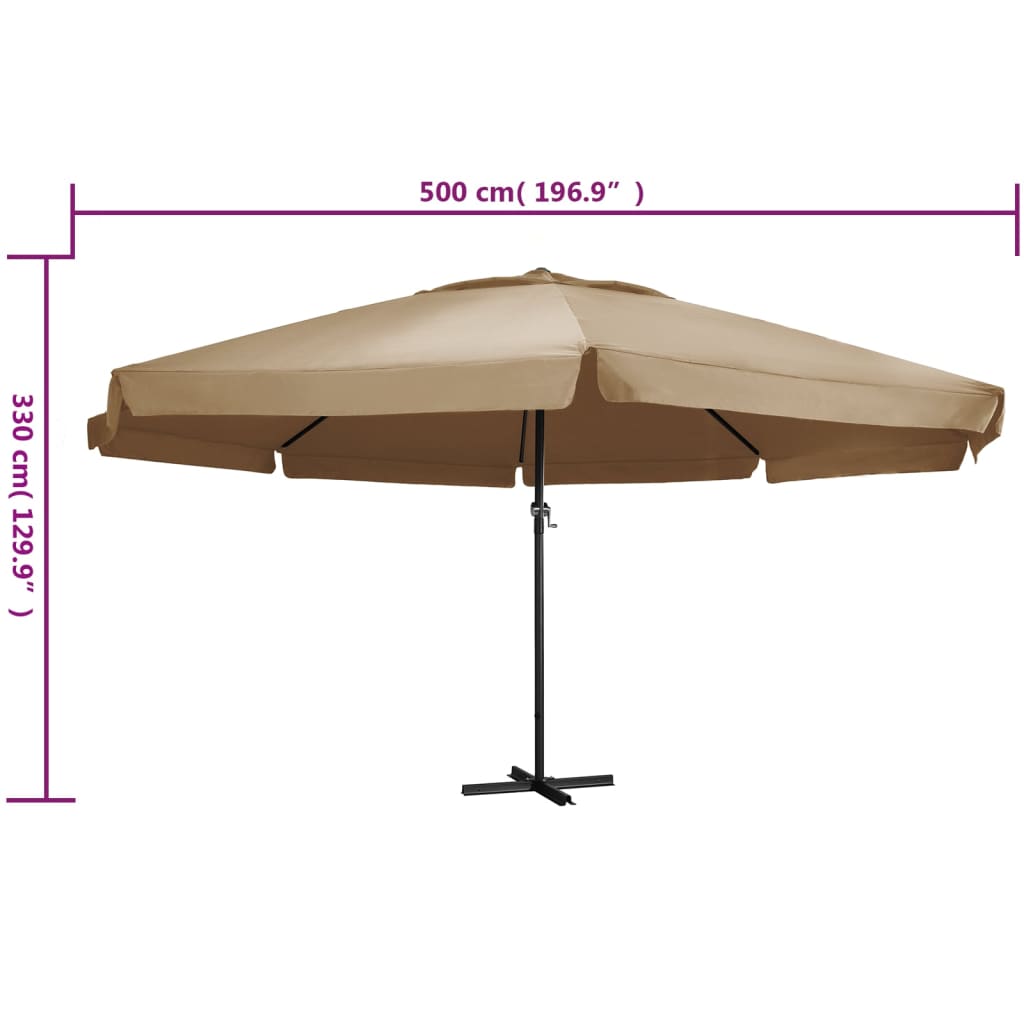 Parasol met aluminium paal 600 cm