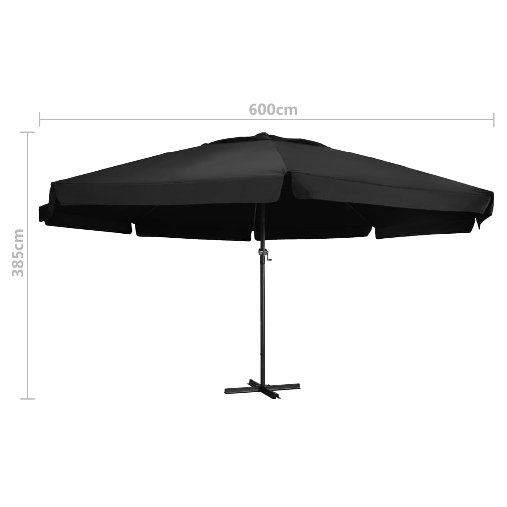 Parasol Samos 500 cm aluminium groen