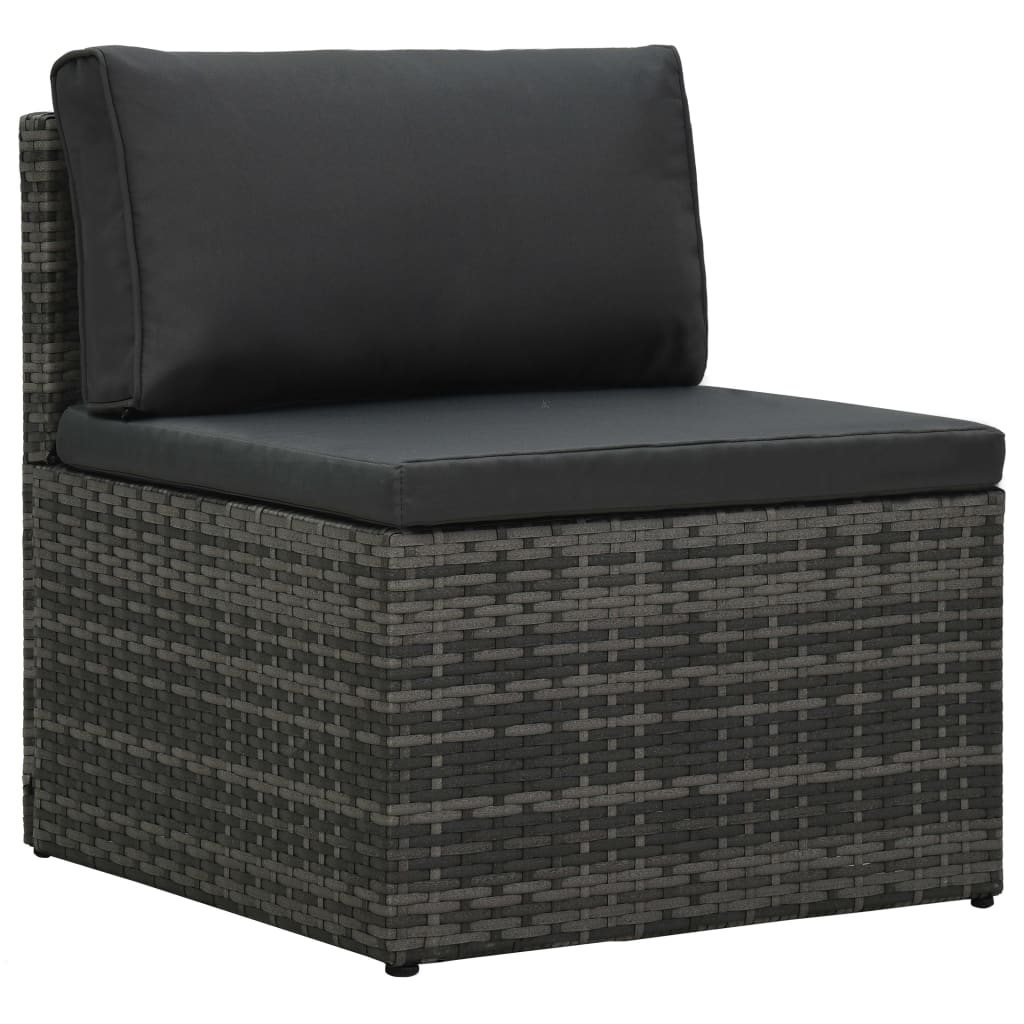 5-delige Loungeset met kussens poly rattan