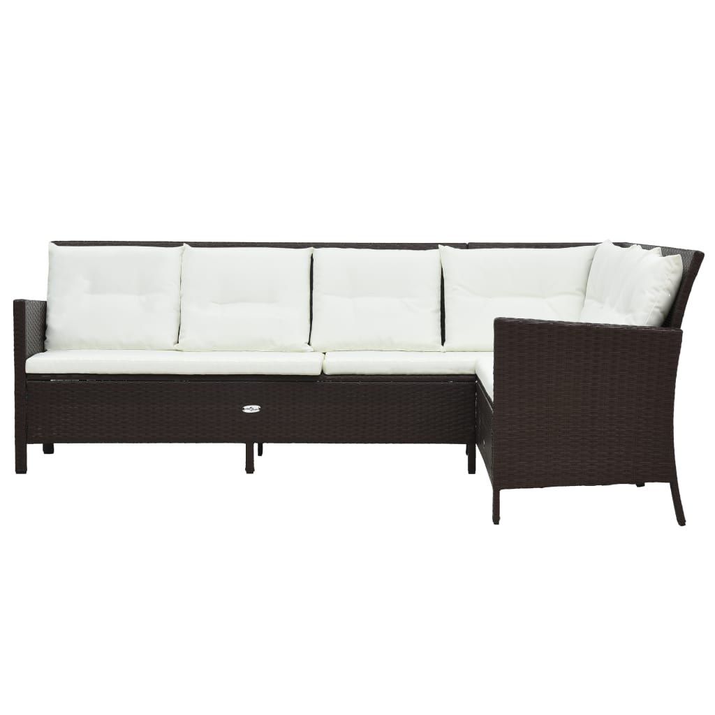 3-delige Loungeset met kussens poly rattan