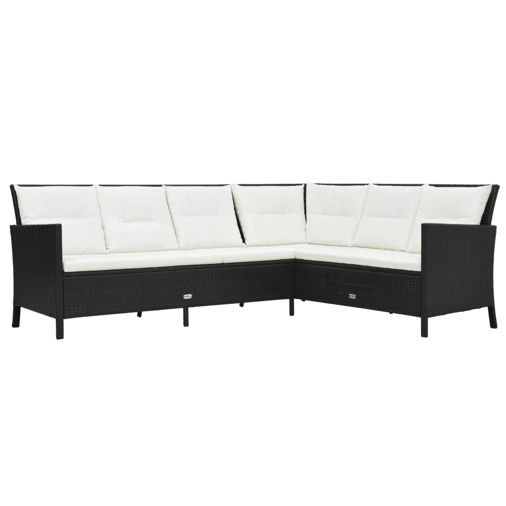 3-delige Loungeset met kussens poly rattan