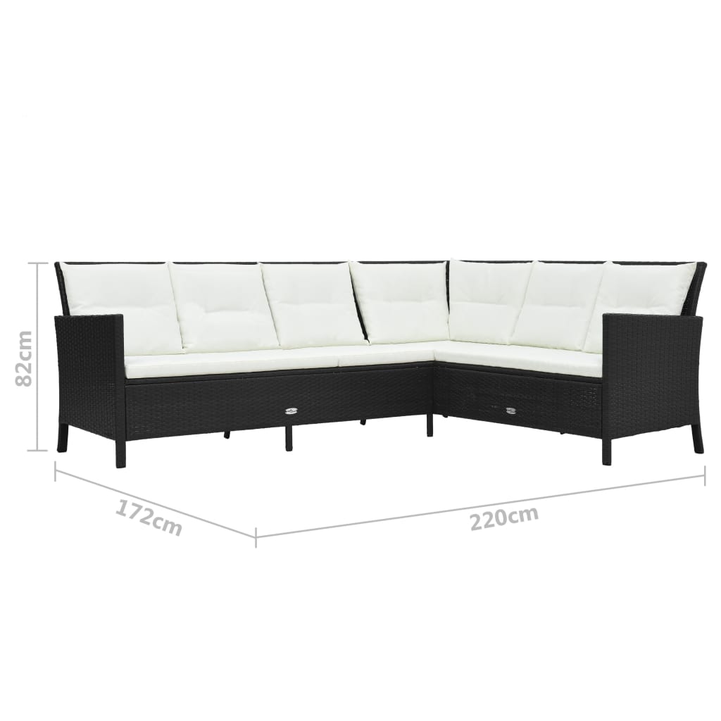 3-delige Loungeset met kussens poly rattan