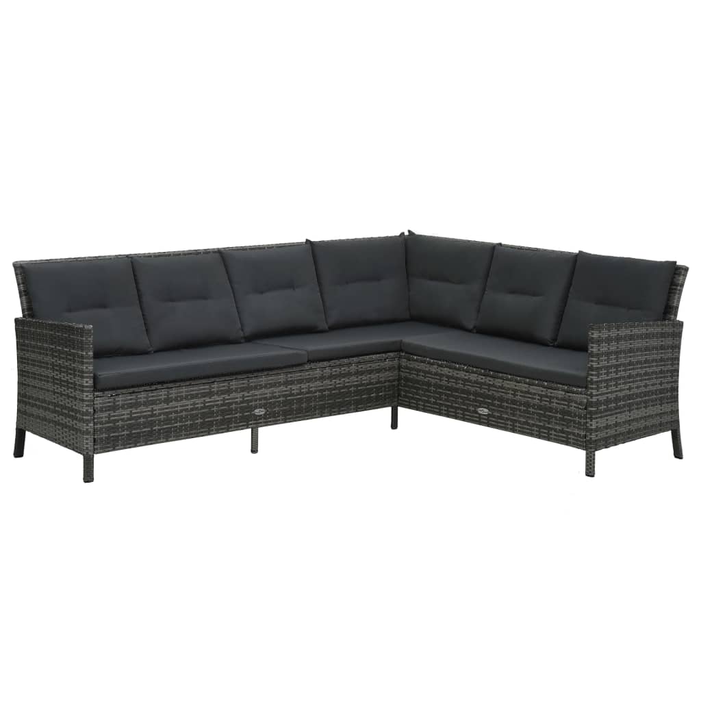 3-delige Loungeset met kussens poly rattan