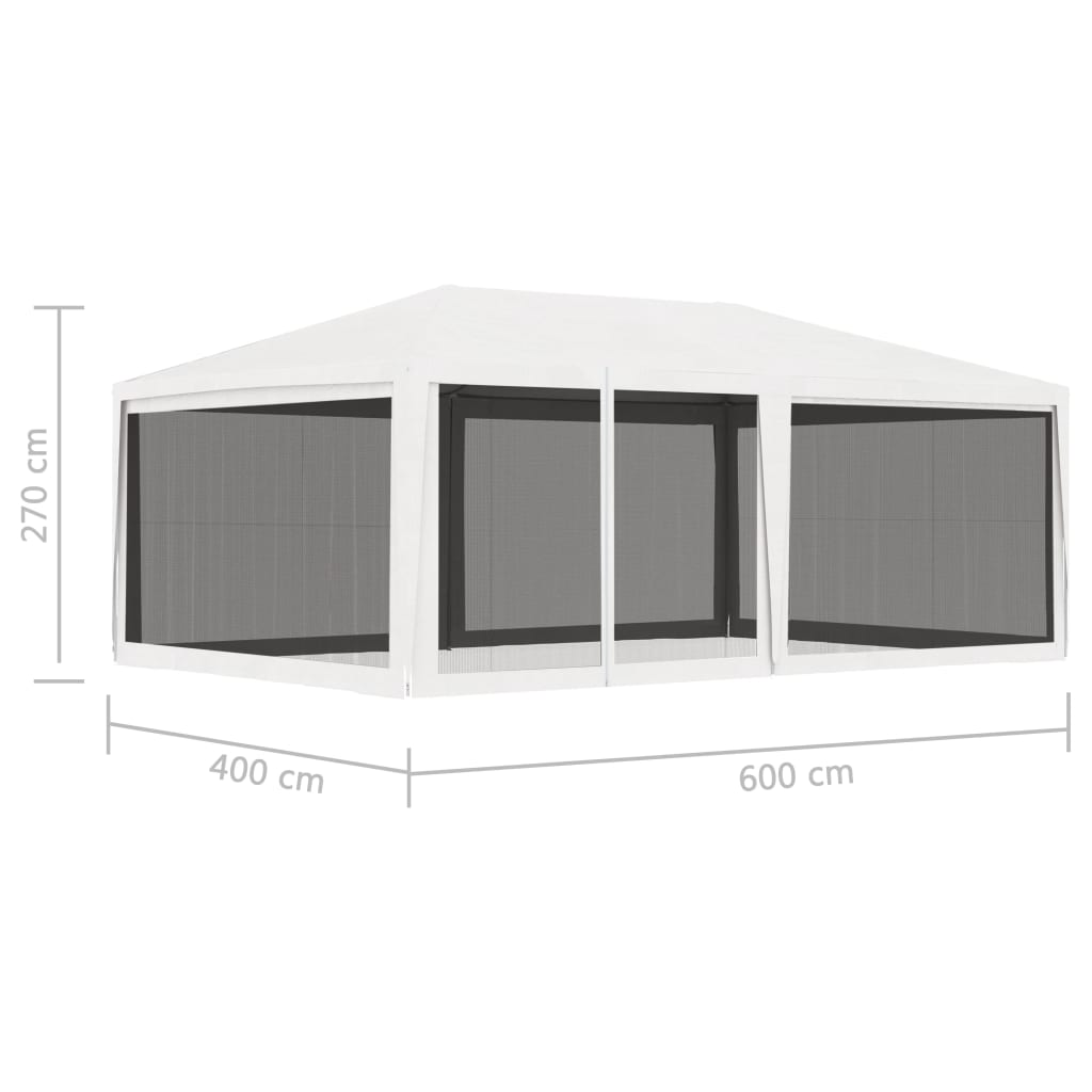 Tente de fête avec 4 parois latérales grillagées 4x3 m